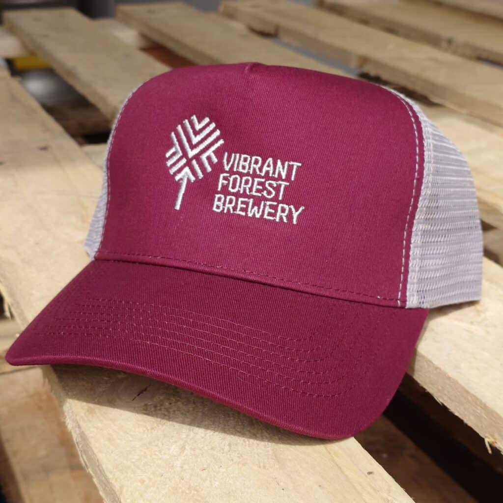 Vibrant Forest Trucker Cap – Classic Red & Grey